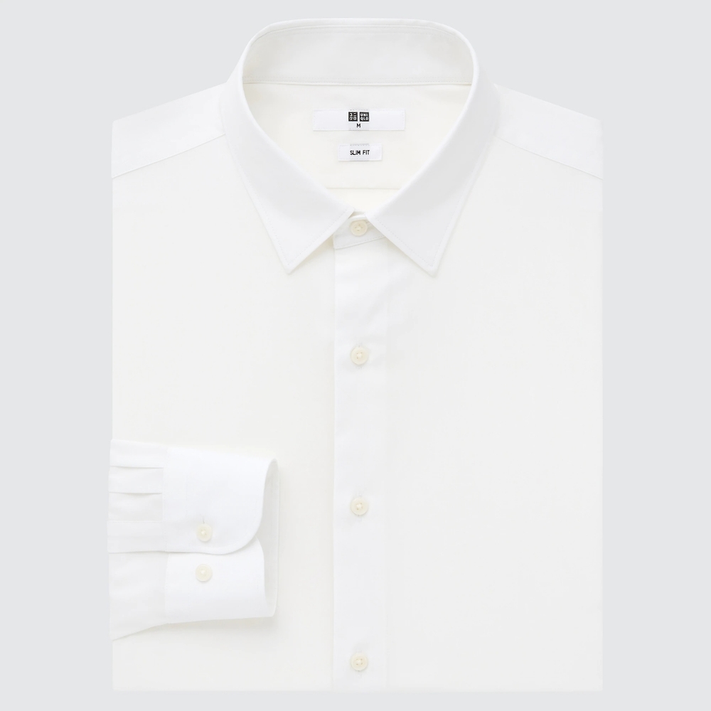 Uniqlo Men's slim fit dress shirt white size small